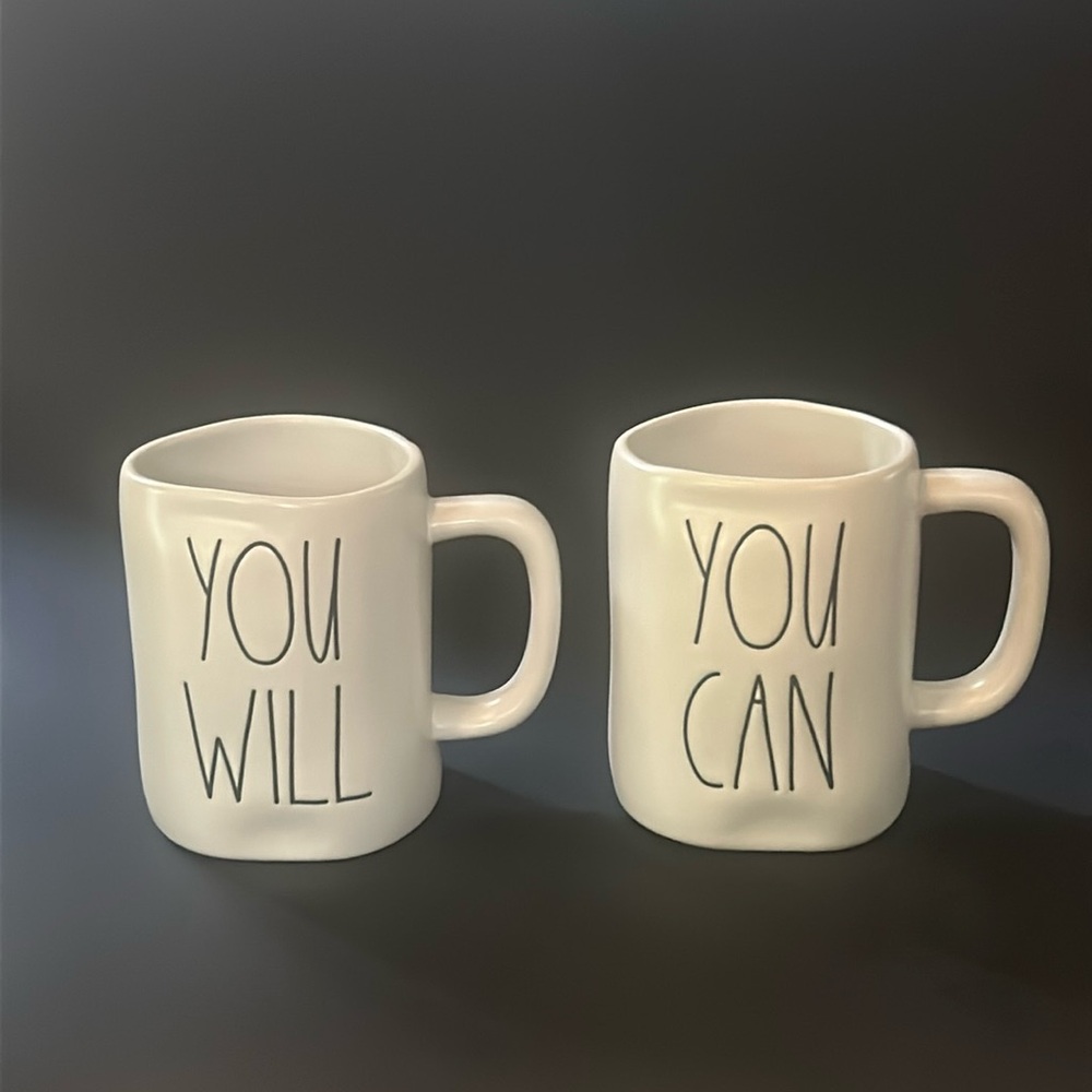 New Rae Dunn Coffee Mugs - Set of 2 You Will and You Can